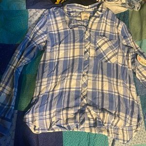 Arizona Boyfriend Fit Plaid Button Up Shirt